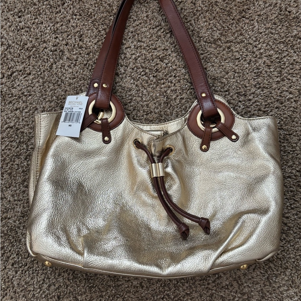 Michael Kors Gold Leather Tote Bag - NWT